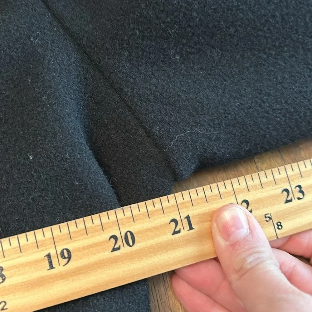 Vintage Laura Ashley Black Wool Full Length Coat Size 14 - Picture 11 of 12